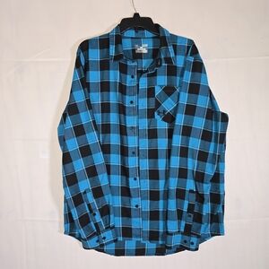 Blue and Black Checkered Men's Shirt